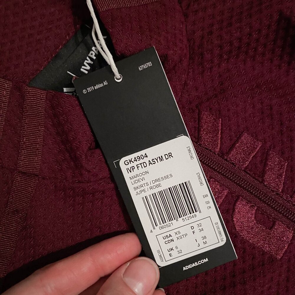 Adidas x Ivy Park Maroon Asymmetric Dress - Picture 6 of 6